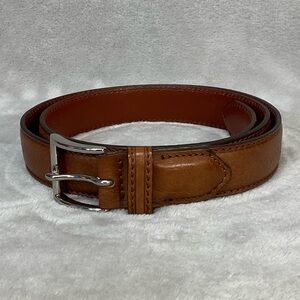Polo Ralph Lauren Brown Leather Belt Mens 38 Made in Italy